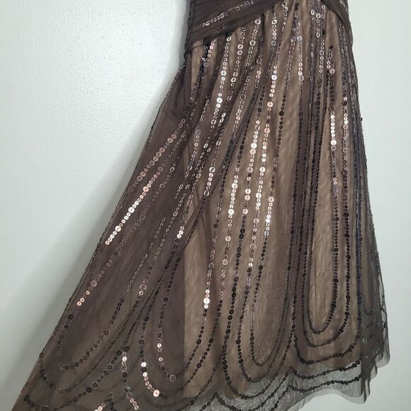 Vintage y2k BCBGMAXAZRIA brown sequins party going out dress size medium - Picture 4 of 8